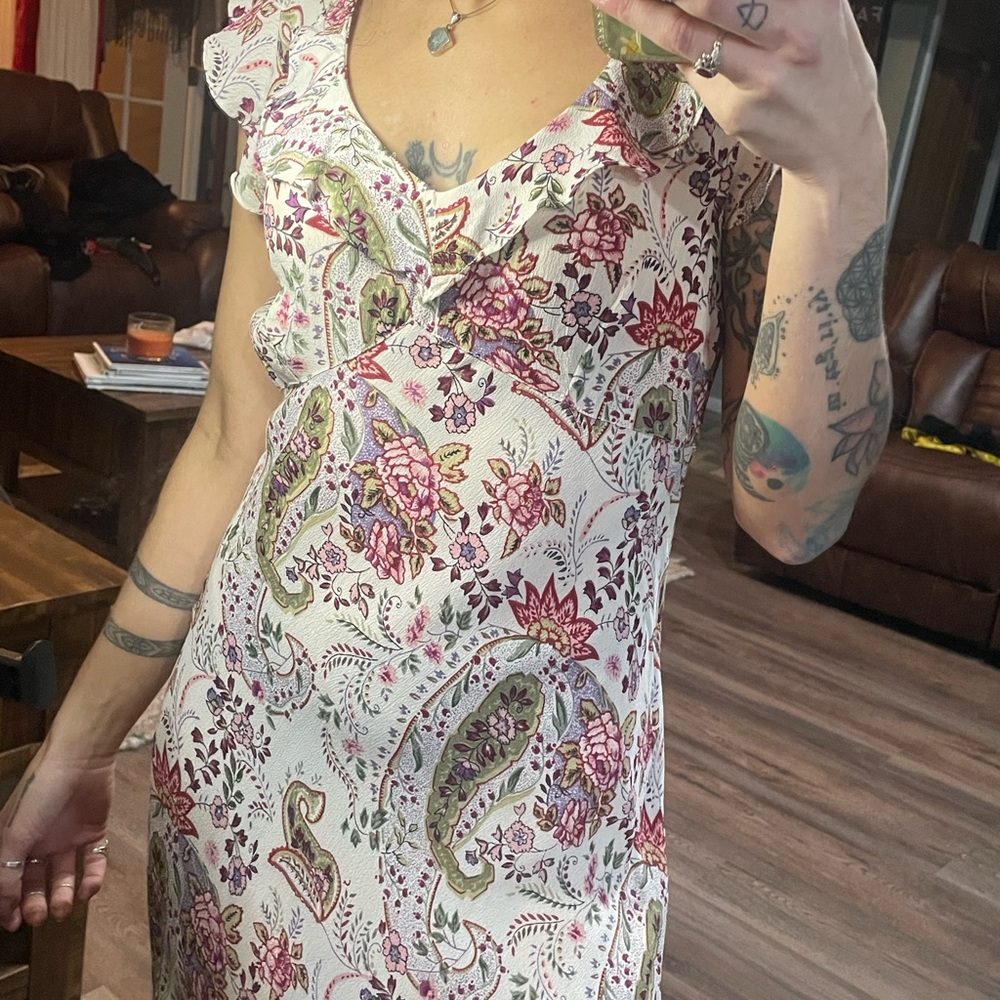 Vintage Floral Paisley Women's Dress - Picture 3 of 4